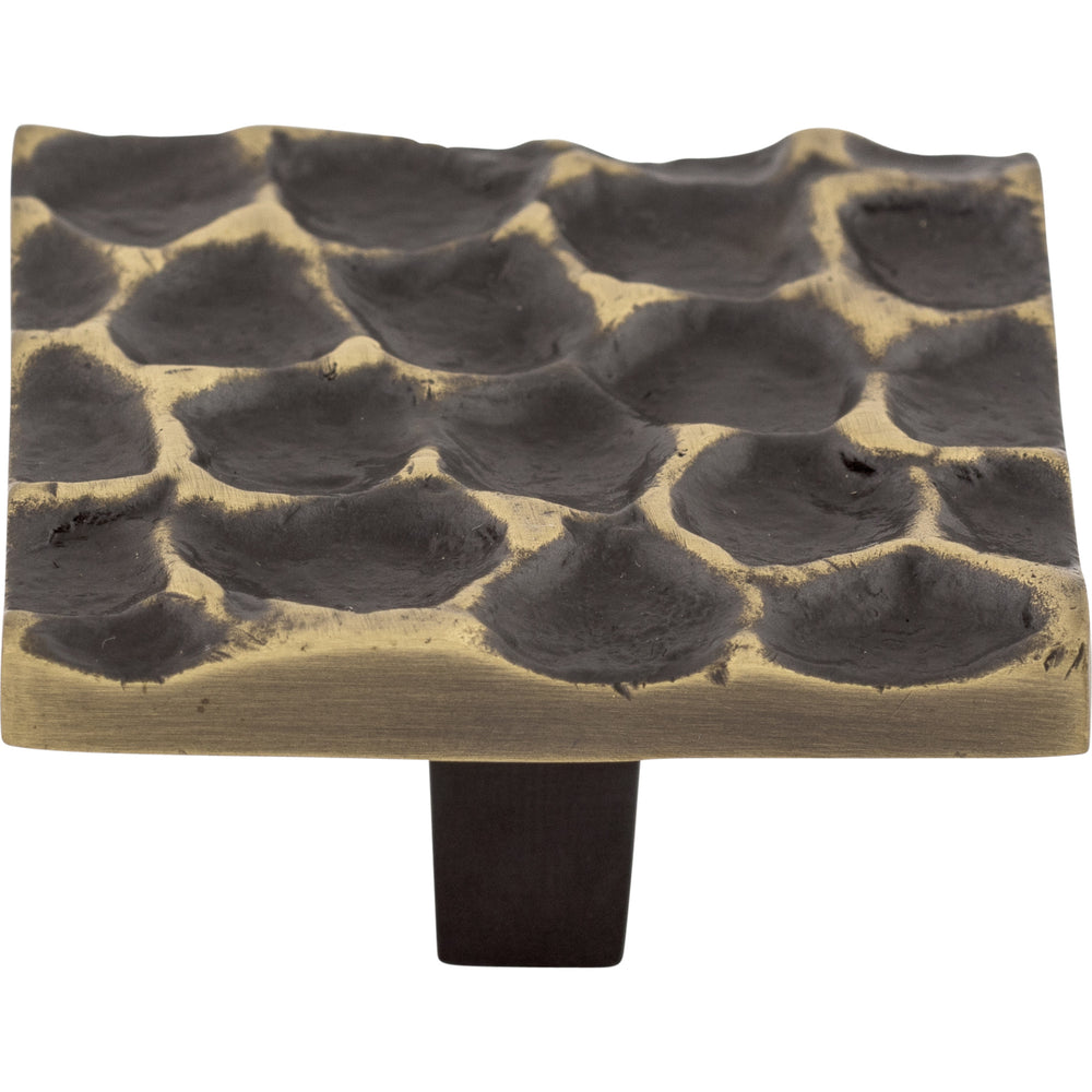 Top Knobs - Hardware - Cobblestone Square Knob - Patina Black - Union Lighting Luminaires Décor