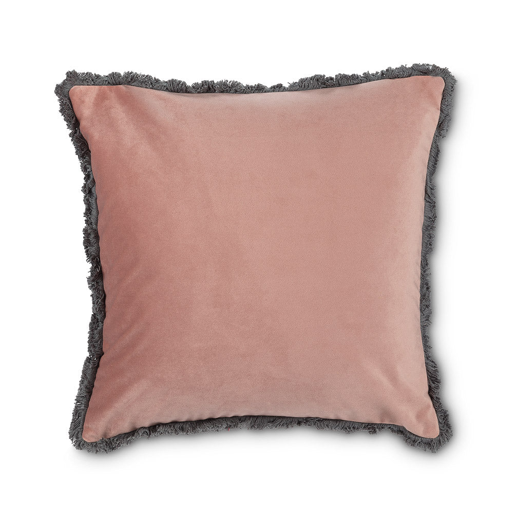 Velvet Pillow with Fringe