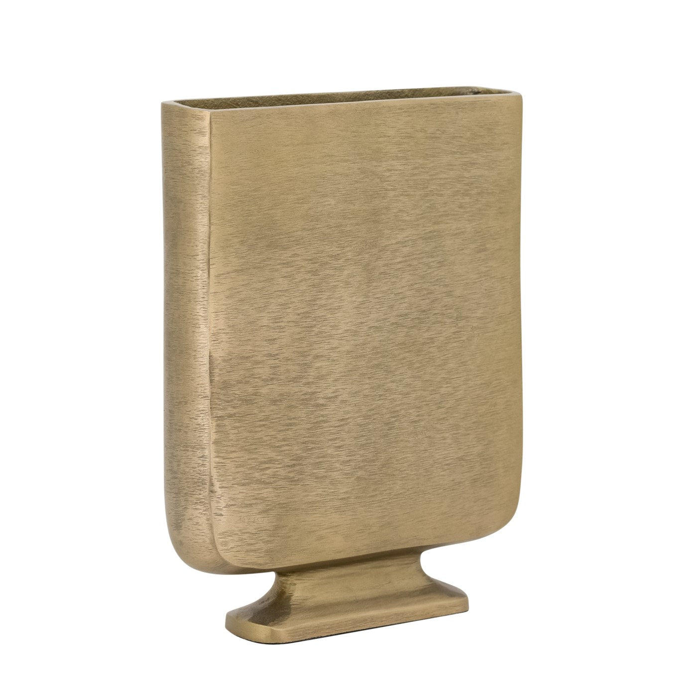 Vase d'urne plate en aluminium de lyra gravé lyra