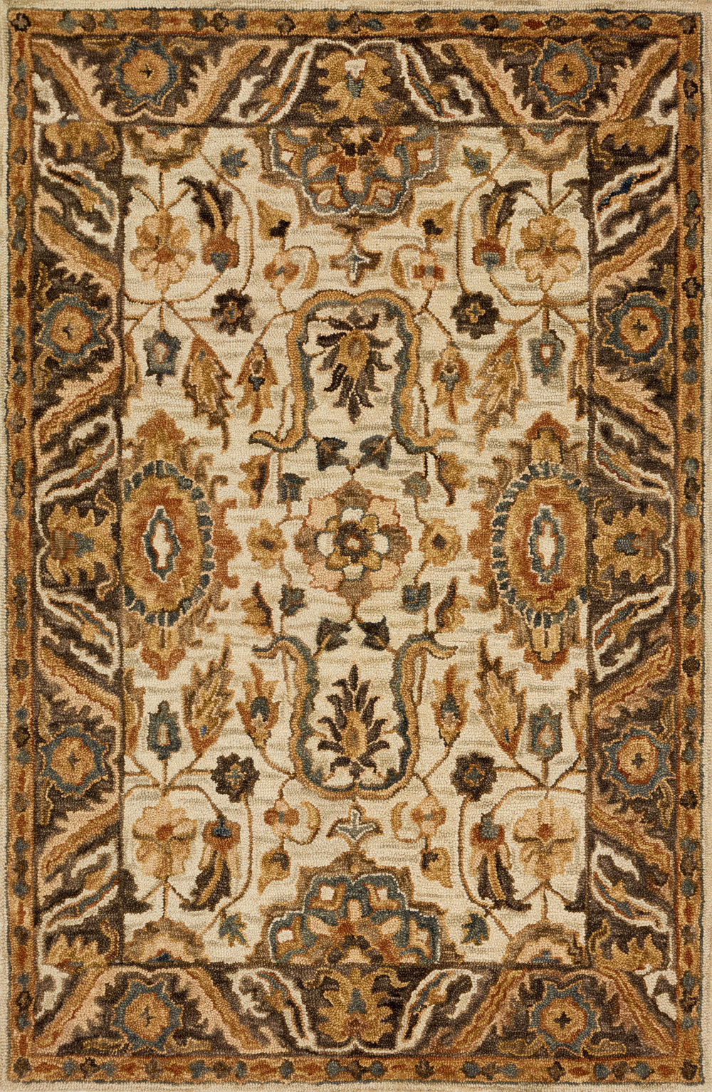 Loloi - Area Rug - Victoria Ivory/DkTaupe Rug - Union Lighting Luminaires Décor