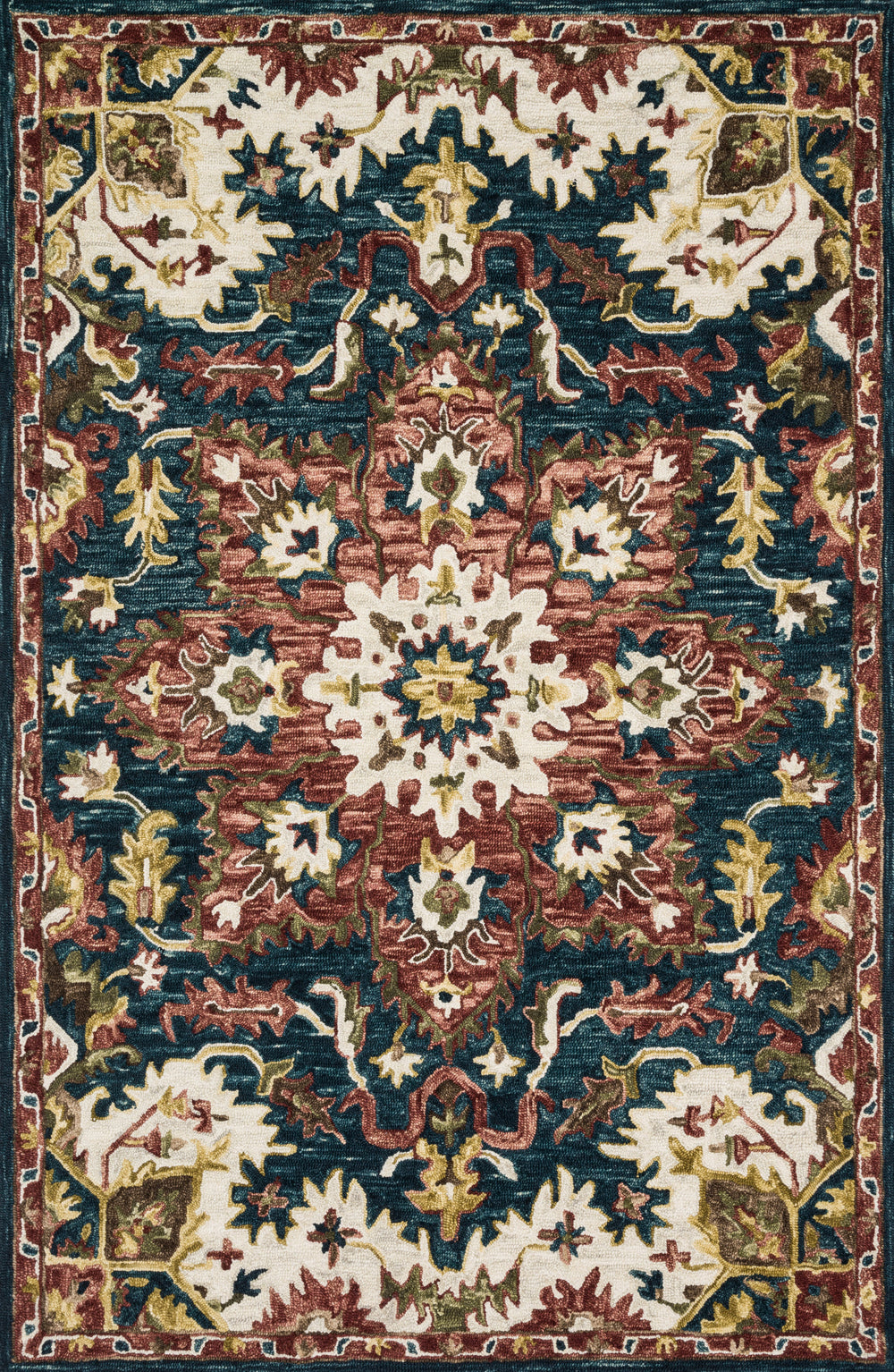 Loloi - Area Rug - Victoria Teal/Raspberry Rug - Union Lighting Luminaires Décor