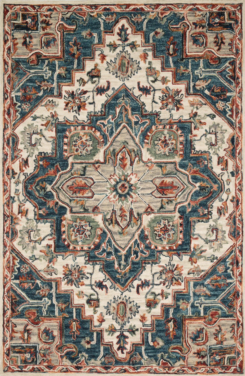 Loloi - Area Rug - Victoria Blue/Red Rug - Union Lighting Luminaires Décor