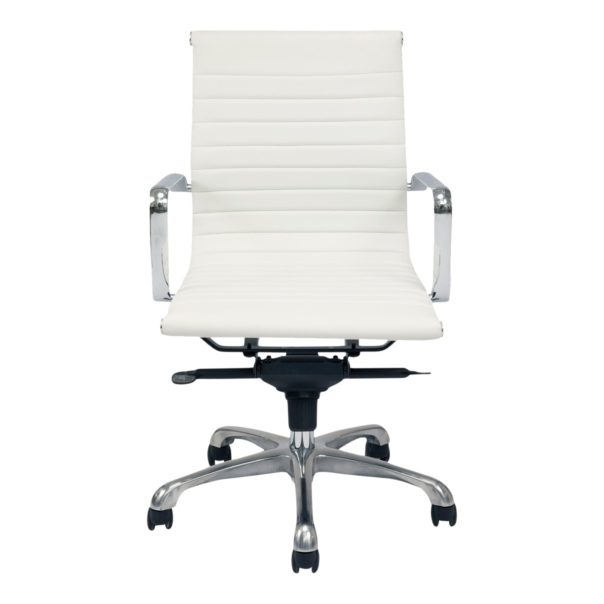 Studio Office Chair Low Back White Vegan Leather