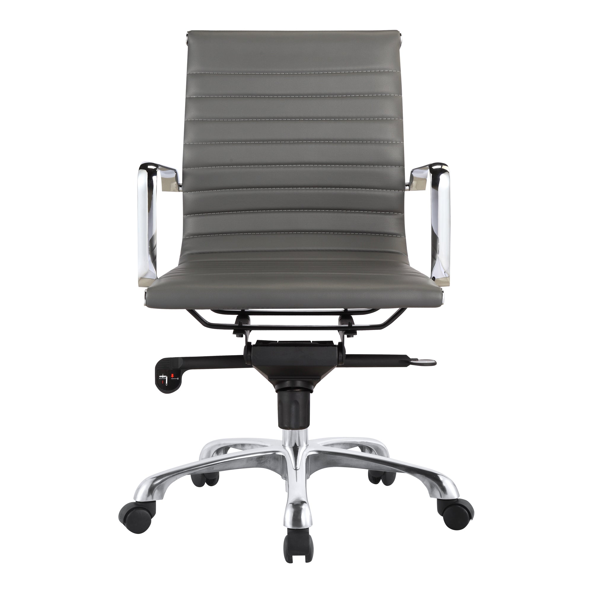 Studio Office Chair Low Back Grey Vegan Leather
