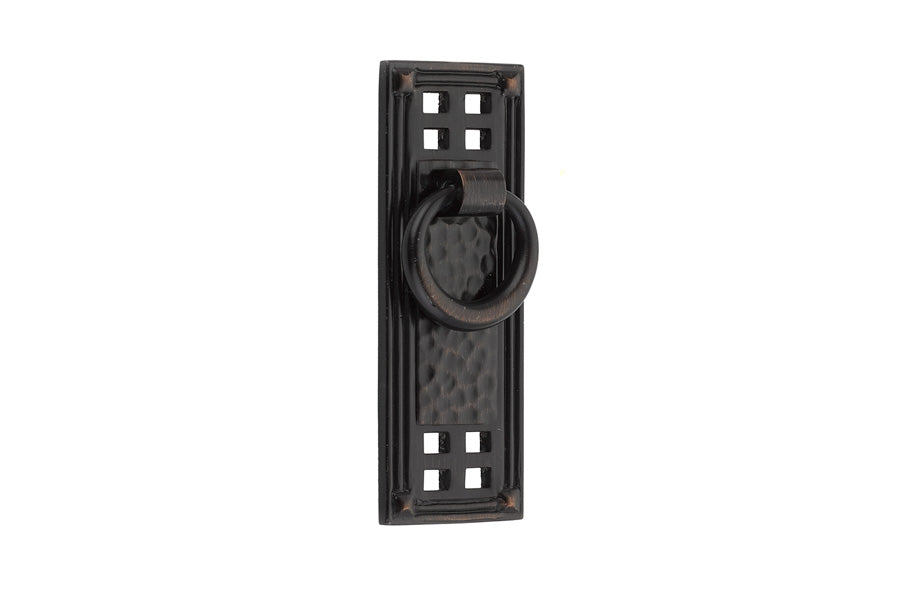Emtek - Hardware - Hammered Vertical Ring Pull - Satin Nickel - Union Lighting & Décor